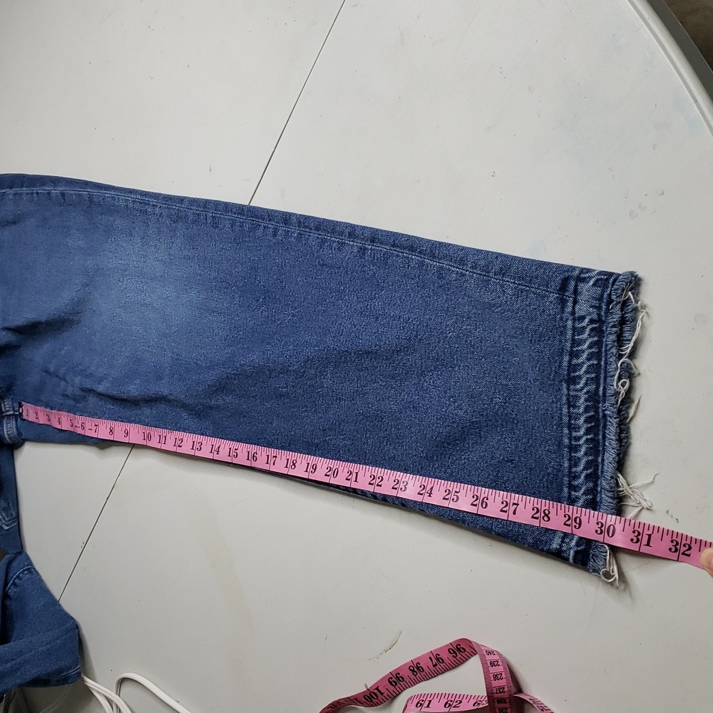 Old Navy High Rise OG Loose Secret Smooth Pockets Straight Jeans Size 12 Fringe - Picture 13 of 16